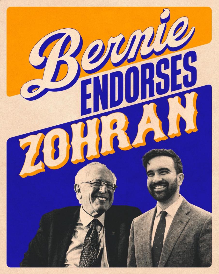 प्रभावशाली राजनीतिज्ञ बर्नी स्याण्डर्सको जोह्रानलाई समर्थन